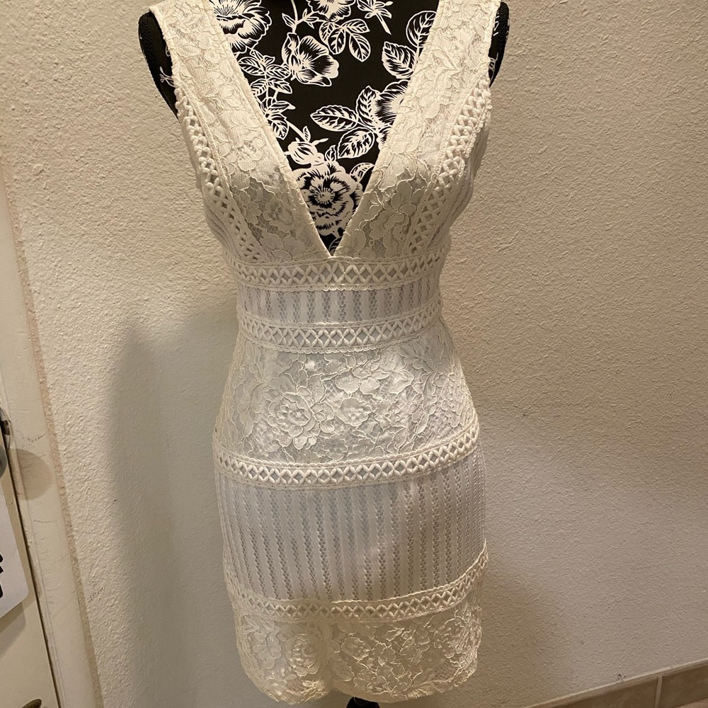 White lace mini summer dress